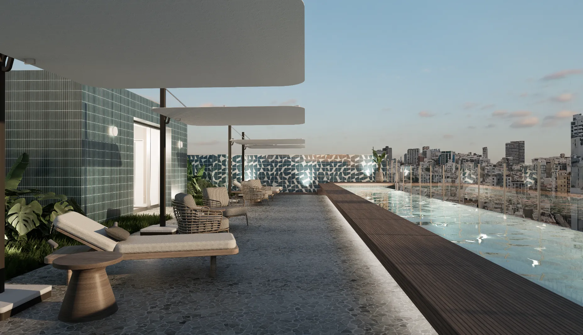 28 julio VISTA ESTATICA PISCINA NOCTURNA - Vive en el Corazón de Miraflores: Guía para elegir los mejores departamentos en Miraflores
